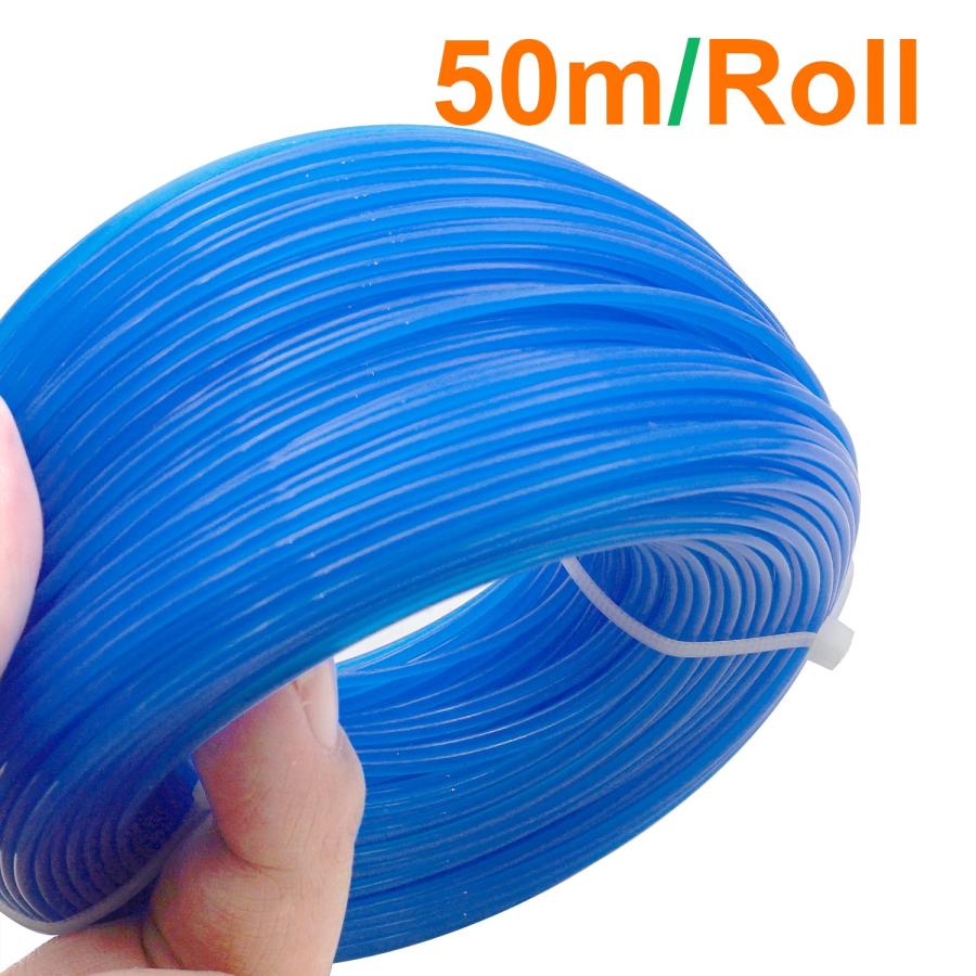 Zeqeey 芝刈り縄、芝刈り機刈り糸、家庭用芝刈り機用交換用ロープ、草刈りロープ、除草機用ナイロンロープ、直径1.6mm、全長100m 50m |  | 02