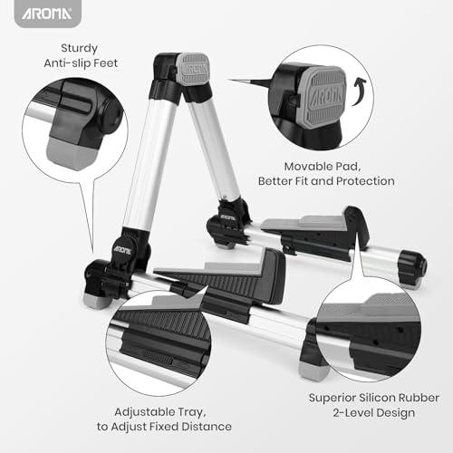 AROMA ギタースタンド 折りたたみ 可動式トレイ＆バックレスト付き a型ギタースタンド アコースティックギター クラシックギター エレキギタ |  | 01