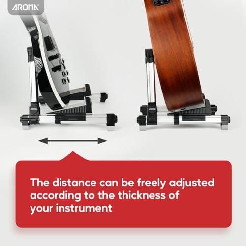 AROMA ギタースタンド 折りたたみ 可動式トレイ＆バックレスト付き a型ギタースタンド アコースティックギター クラシックギター エレキギタ |  | 02