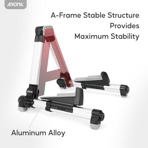 AROMA ギタースタンド 折りたたみ 可動式トレイ＆バックレスト付き a型ギタースタンド アコースティックギター クラシックギター エレキギタ |  | 03