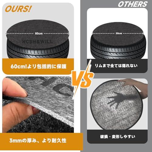 2024年最新デザイン HCSH&WILL タイヤカバー 屋外 厚手420D フェルトパッド4枚付き タイヤ収納 4本 夜間反射 防水 紫外線 |  | 04