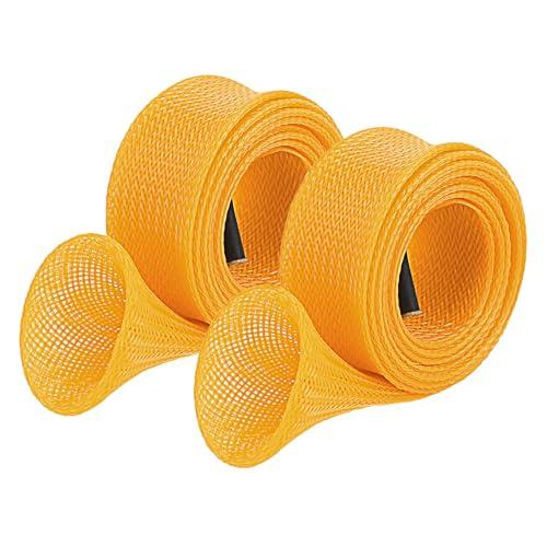 SANLIKE 竿袋 ロッドカバー PET製 釣り 竿カバー ロッドスリーブ ロッドソックス 2点入りイエロー | 