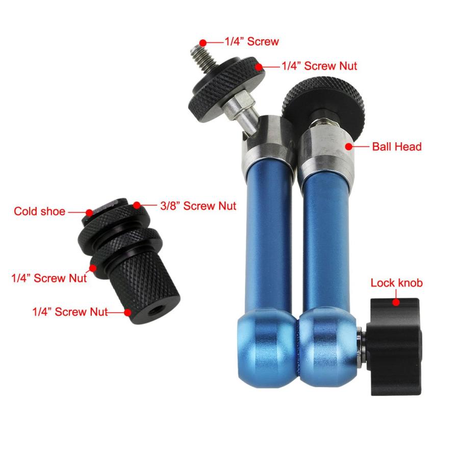 Haoge 11インチ ステンレススチール 関節式摩擦マジックアーム 大型クランプ付き HDMI LCD モニター LEDライト デジタル一眼レ |  | 05