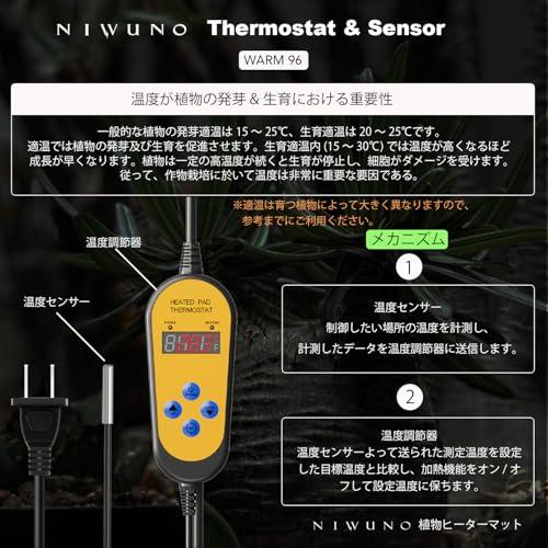 Niwuno 植物ヒーターマット サーモスタット ヒートマット 温度調節付き 育苗ポット 育苗器 園芸用ヒーター 25×52cm |  | 03