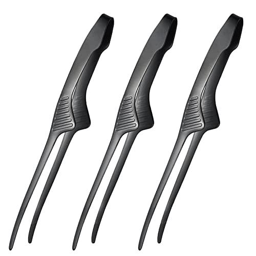 ziyue トング 焼肉 ステンレス 自立式 キャンプ バーベキュー 菜箸 すべりにくい 取り分け パスタ 焼肉トング 先端 3本セット-Bla | 