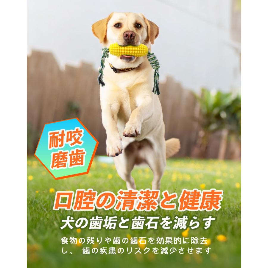 VISKS 犬 おもちゃ｜環境に優しいTPR素材で耐久性に優れの犬 玩具、トウモロコシの穂軸の犬の噛むおもちゃ、噛みつきにくい犬 歯石取り噛みむ |  | 01
