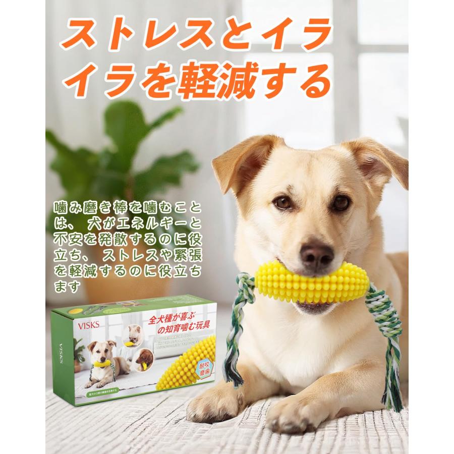 VISKS 犬 おもちゃ｜環境に優しいTPR素材で耐久性に優れの犬 玩具、トウモロコシの穂軸の犬の噛むおもちゃ、噛みつきにくい犬 歯石取り噛みむ |  | 08