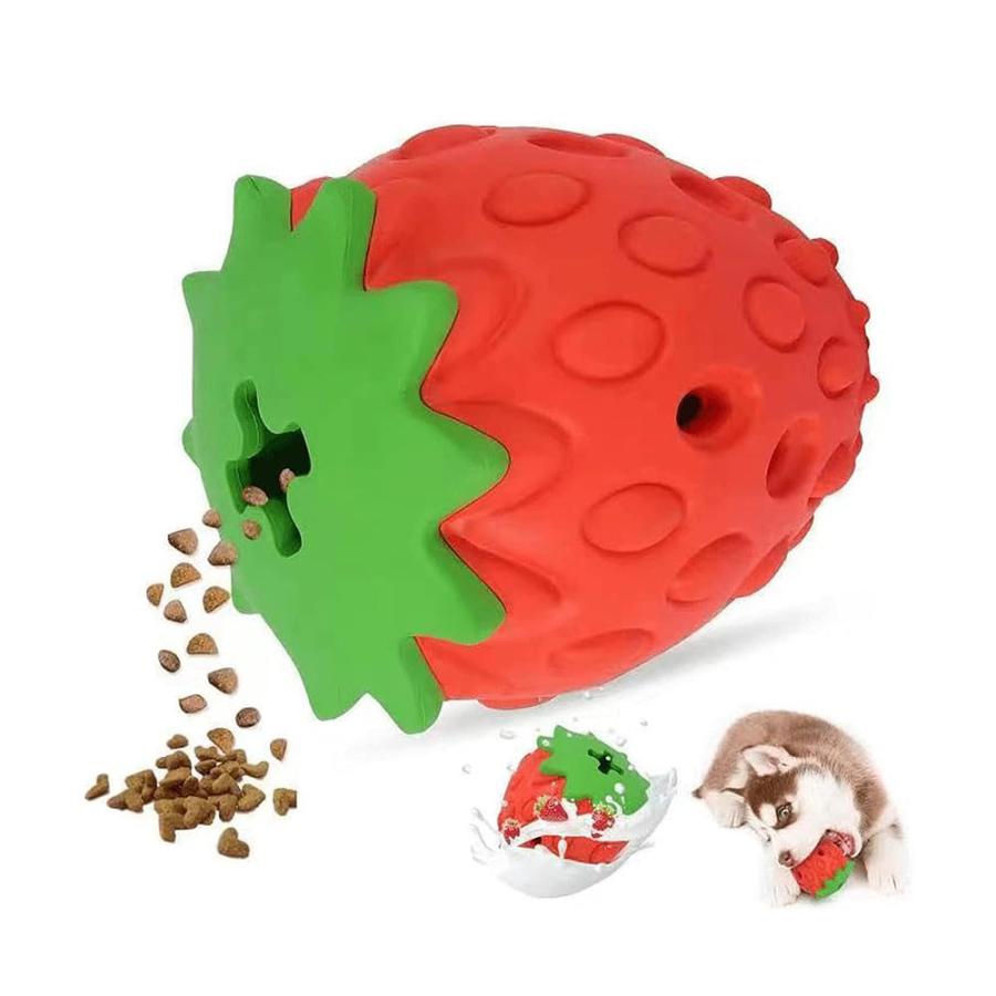 LIKENNY イチゴ おもちゃ 犬 犬用 噛む 噛むおもちゃ餌入れ 人気 壊れない かみかみ 大中型犬向 丈夫 大型犬 最強 運動不足やストレ | 