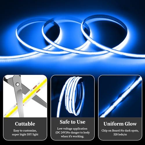 iNextStation led テープライト COB 10m テープ照明 高密度 320LEDs/m 入電電圧24ｖ 調光可能 カット可能 両 |  | 01