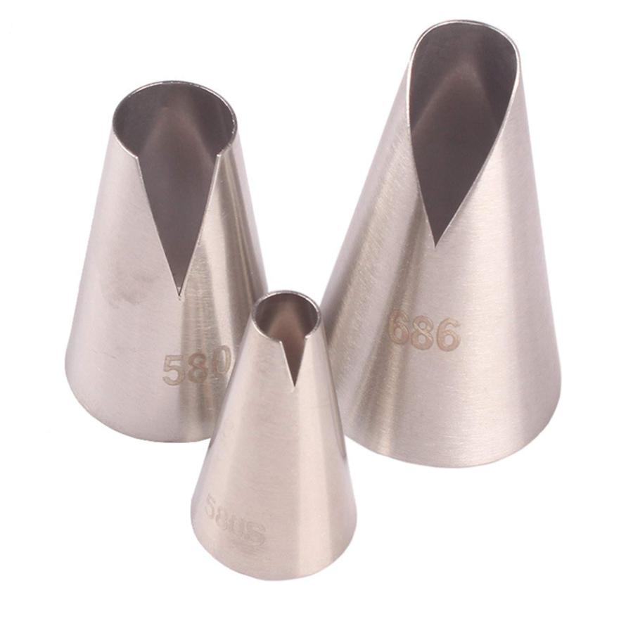 ステンレス製 絞り口金 3個セット ケーキデコレーション 口金 製菓道具 製菓用品 餃子型 3個セット | 