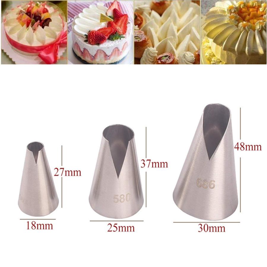 ステンレス製 絞り口金 3個セット ケーキデコレーション 口金 製菓道具 製菓用品 餃子型 3個セット |  | 01