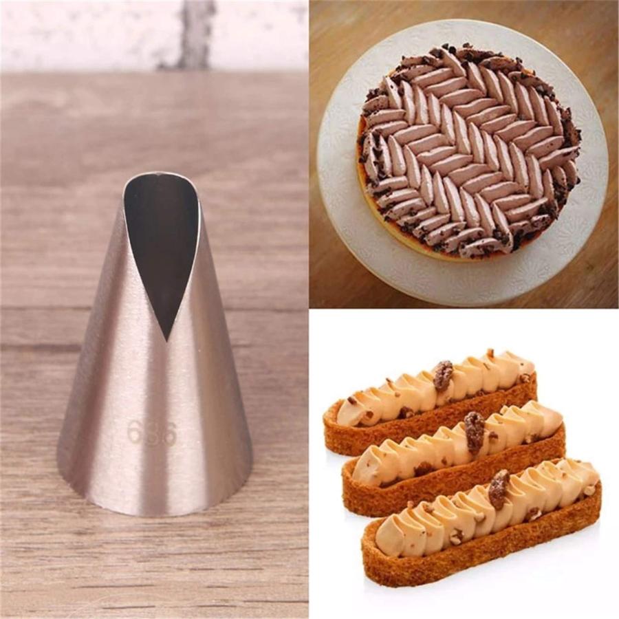 ステンレス製 絞り口金 3個セット ケーキデコレーション 口金 製菓道具 製菓用品 餃子型 3個セット |  | 05