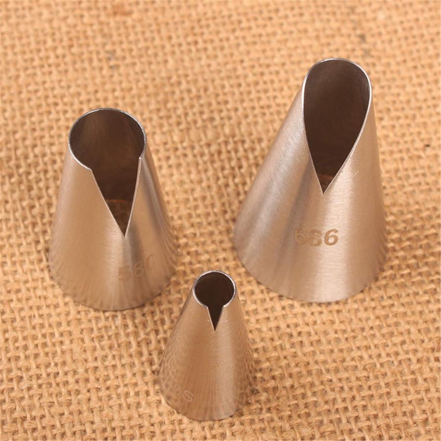 ステンレス製 絞り口金 3個セット ケーキデコレーション 口金 製菓道具 製菓用品 餃子型 3個セット |  | 06