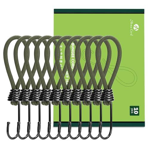 Abma Cord ストレッチコード ゴムフック 全長15/18/20/23cm 10本組 フック付きバンジーコード ショックコード テント・タ | 