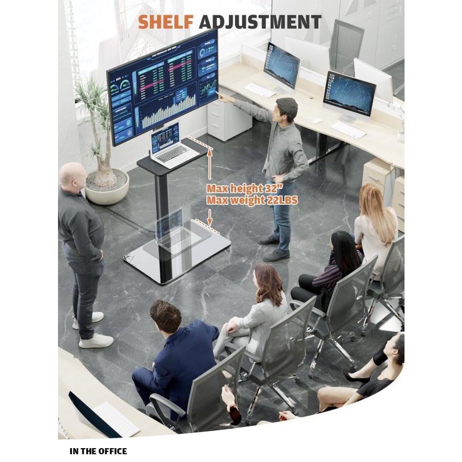 ユニバーサルフロアテレビスタンド マウント付き 80度回転 高さ調節可能 省スペース設計 ほとんどの27~65インチのLCD LED OLED |  | 02