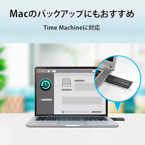 IODATA SSD 外付け 1TB グレー×ブラック 小型 スティック ポータブル