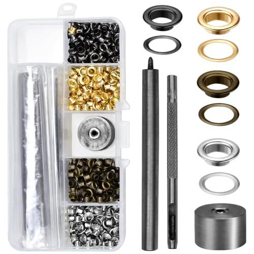 COOLBOTANG 両面ハトメ 3mm 400組セット ゴールド/シルバー/ブロンズ/ガンメタ 真鍮製 ハトメ打ち工具3点付き レザークラフト |  | 07