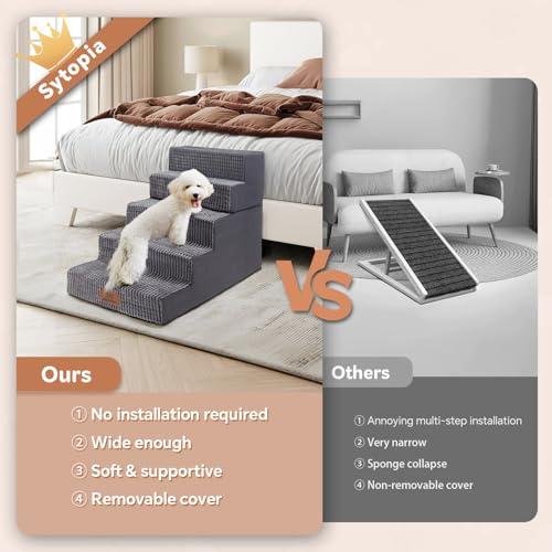 Sytopia 犬 階段 ステップ ペット階段 ドッグステップ 猫 階段 滑り止め付き 安定性 カバー取り外し可能 洗える 小型犬適用 5段グレ |  | 05
