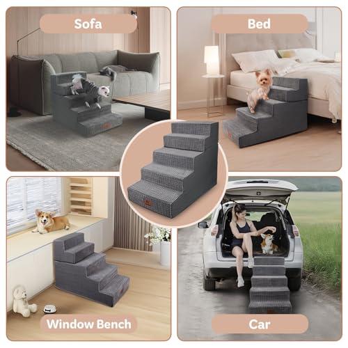 Sytopia 犬 階段 ステップ ペット階段 ドッグステップ 猫 階段 滑り止め付き 安定性 カバー取り外し可能 洗える 小型犬適用 5段グレ |  | 07