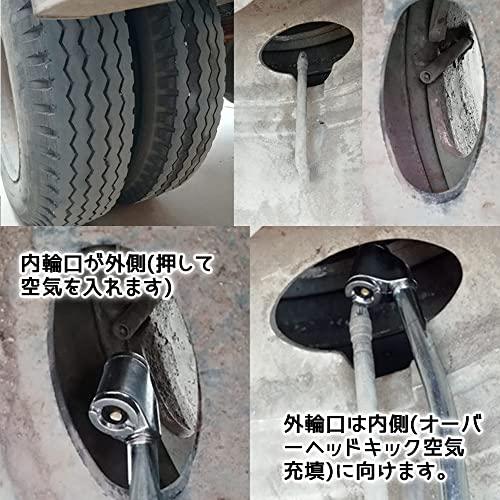 YFFSFDC エアタイヤインフレータ 27cm タイヤインフレーター 金属 デュアルヘッド 自動車 オートバイ用 エアチャック インフレータ |  | 03