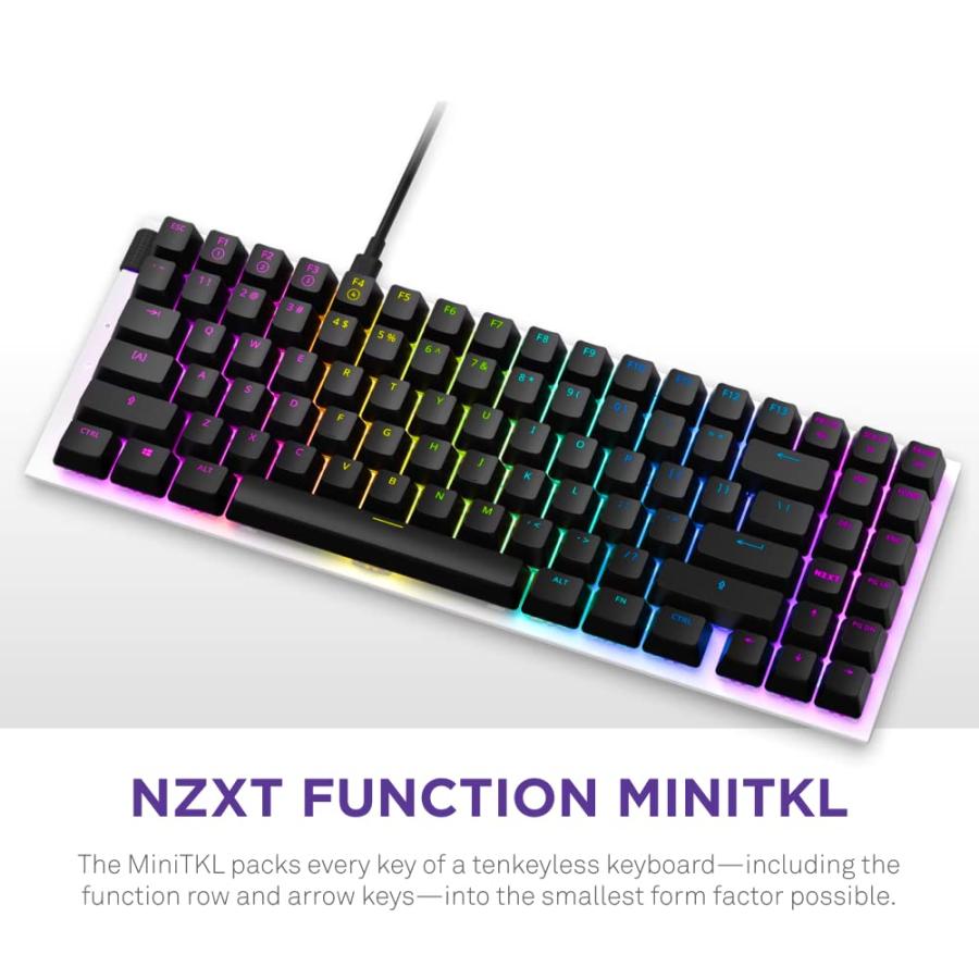 NZXT FUNCTION MINITKL USB ゲーミングキーボード ホワイト KB-175US-WR KB594 |  | 01
