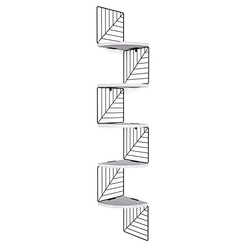 Love-KANKEI コーナーシェルフ ウォールシェルフ コーナー棚 コーナーラック 壁掛け棚 5段 ウォールラック 収納棚 ネジ付き 天然木 |  | 01