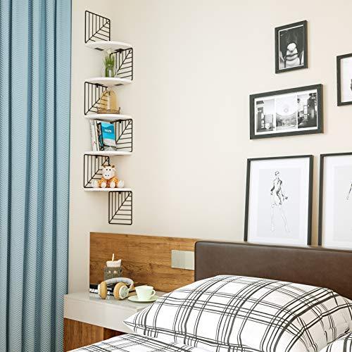 Love-KANKEI コーナーシェルフ ウォールシェルフ コーナー棚 コーナーラック 壁掛け棚 5段 ウォールラック 収納棚 ネジ付き 天然木 |  | 04