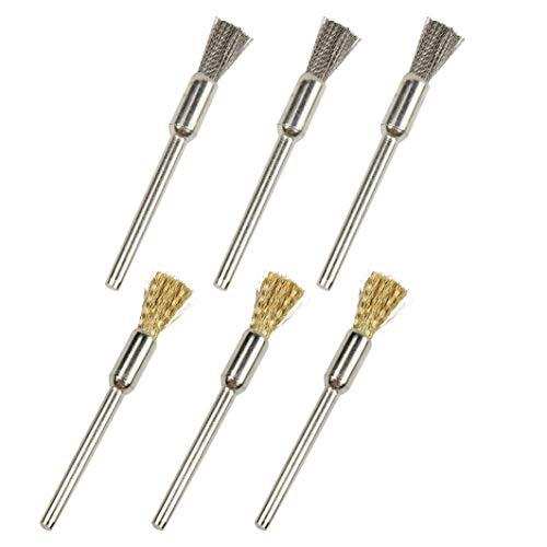 AmoYoung リューター ブラシ 2種類真鍮ワイヤーブラシ＆ 鋼ブラシ 2.35mm軸 22個入り 筆型 研磨ブラシ 研削ブラシ リューター |  | 04