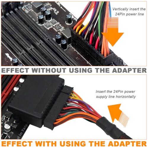 【互換品】 DAOKAI ATX 24ピンオス-メスアダプタ 90度チェンジャー+ATX 8Pオス-メス変換アダプタ、メインボードマザーボードヘッダ電 |  | 03