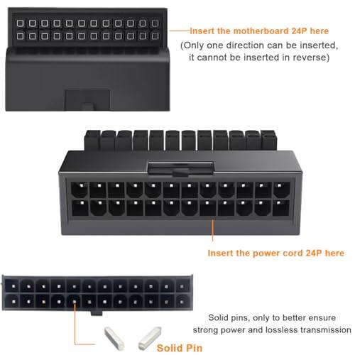 【互換品】 DAOKAI ATX 24ピンオス-メスアダプタ 90度チェンジャー+ATX 8Pオス-メス変換アダプタ、メインボードマザーボードヘッダ電 |  | 04