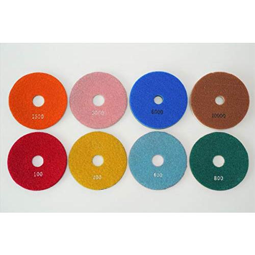 大理石用ダイヤモンド研磨パッド 125mm 8枚#100 #200 #400 #800 # 1500 # 3000 #6000 #10000 C | 