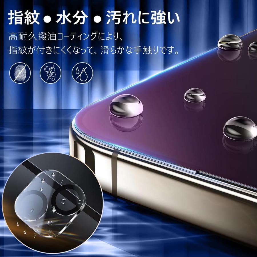 ブルーライトカットiPhone15 ガラスフィルム ブルーライト 2枚 + iPhone15 カメラフィルム 2枚 アイフォン 15 強化ガラス |  | 04
