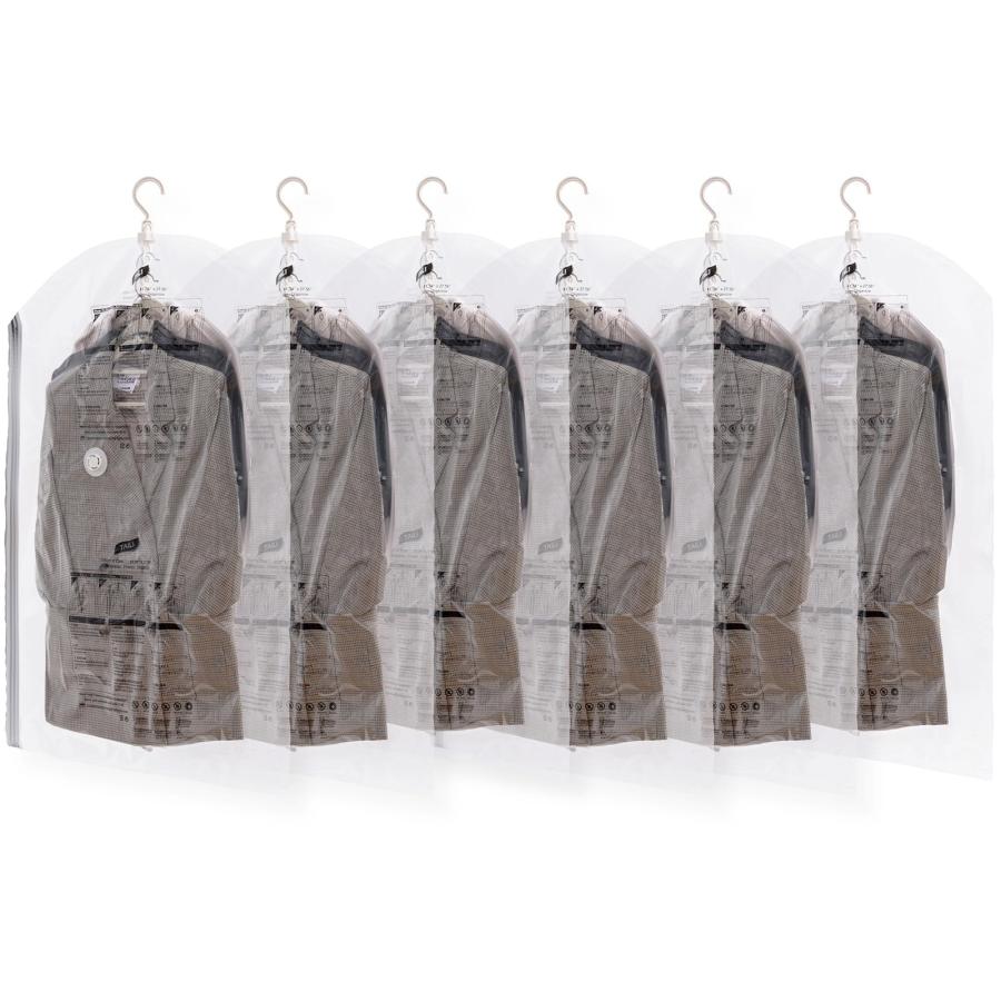 TAILI 圧縮袋 衣類 吊るせる圧縮袋 6枚組 吊り下げ 真空 収納 省スペースバッグ コート掃除機対応 防湿 クローゼット収納 バッグハンガ | 