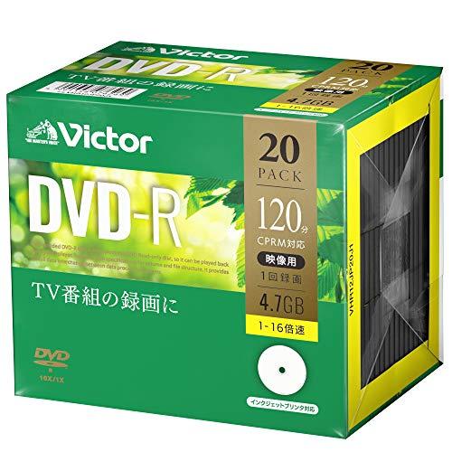 ビクターVictor 1回録画用 DVD-R VHR12JP20J1 片面1層/1-16倍速/20枚 | 