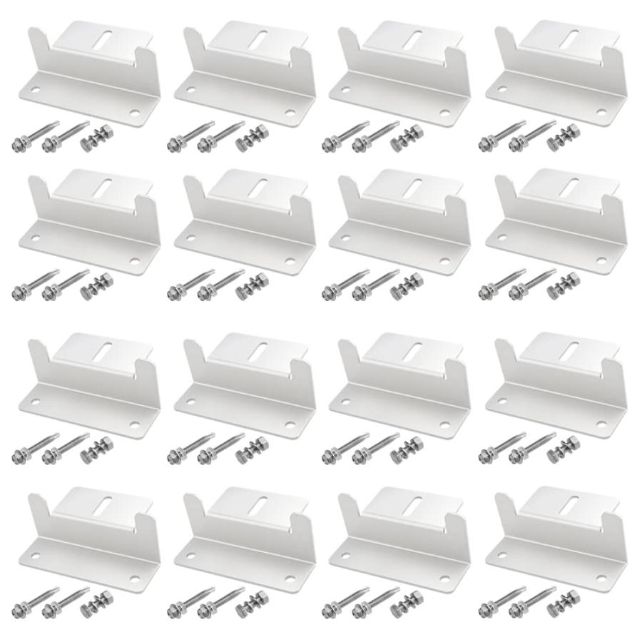 WMYCONGCONG 16個セットソーラーパネル 取り付け金具 ソーラーパネル固定用マウント Z ブラケット アルミニウム合金 端部固定金具 | 