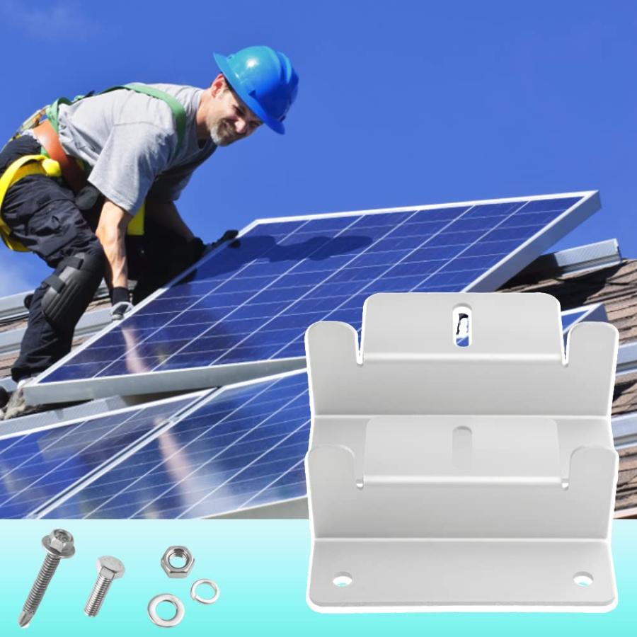 WMYCONGCONG 16個セットソーラーパネル 取り付け金具 ソーラーパネル固定用マウント Z ブラケット アルミニウム合金 端部固定金具 |  | 06