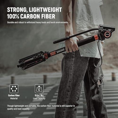 NEEWER 71.6プロカメラ一脚 フィート付き 炭素繊維伸縮式ビデオ一脚 QRプレート付き DJI RSジンバルマンフロットに対応 取り外し |  | 06