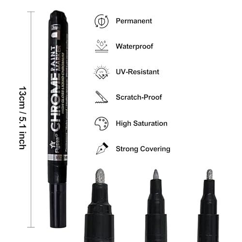 銀メッキ 補修ペン シルバー メッキ塗料 塗るだけでメッキ 3種類のペン先（1.0mm/3.0mm/0.7mm） 強い光沢感 メタリック 防水 |  | 01