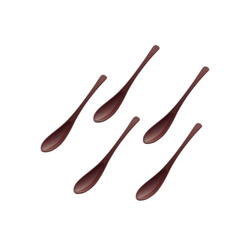 台和 スリムスプーン プラスチック 朱 19.7cm 5本セット 食洗機対応 ひっかけ付きでズレ落ちにくい 業務用 MR-10-NR | 