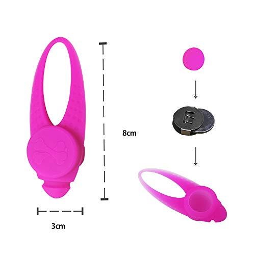 LaRoo ペンダントライト 安全補助グッズシリコン素材/軽い/生活防水設計/3種類の光るモード/電池交換可能/夜間散歩用 ローズレッド |  | 02