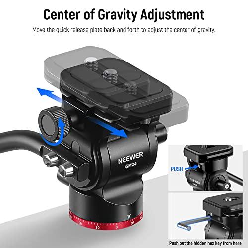 【互換品】 NEEWER 三脚流体ヘッド パンチルトヘッド 雲台 クイックリリースプレートとハンドル付き メタルカメラ三脚ヘッド Arca-Swiss |  | 04