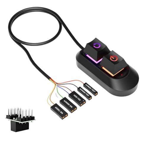 YUWENW 電源スイッチ デスクトップパソコン外部電源スイッチ 1個セット ボタン用 コンピュータ PC マザーボード電源スイッチ PC電源拡 | 