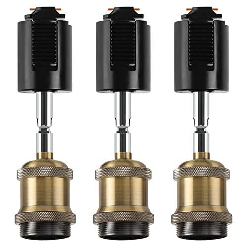 LVWIT ダクトレール スポットライト E26口金 電球なし ソケット ライティングレール 天井照明 角度調節可能 3個セット | 