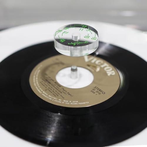 レコードアダプター 7インチ EP用 レコードプレーヤー アクセサリ 45回転 アダプター ビッグホールレコード用 透明アクリル素材 距離校正 | 