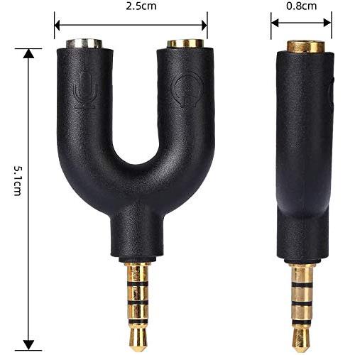 オーディオ分配アダプタ ステレオ BEADY ミニプラグジャック 変換アダプタ 3.5mmステレオミニメス+マイク入力メス-3.5mm 4極オス |  | 01