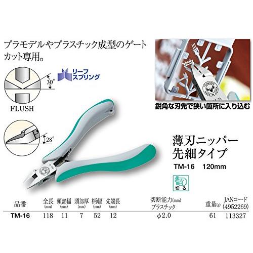 トリニティーTrinity 薄刃ニッパー 先細タイプ 120mm TM-16 |  | 01
