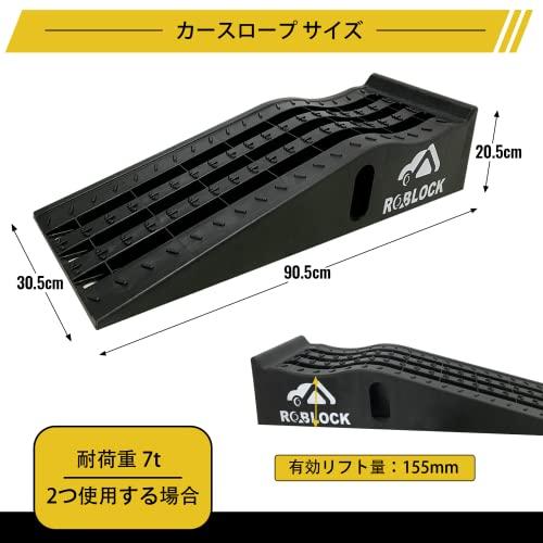 ROBLOCK カースロープ リフト タイヤスロープ耐荷重7T 油圧ジャッキの交換 オイル交換や車両整備のため 軽量 2個組 90.5cmx30 |  | 01