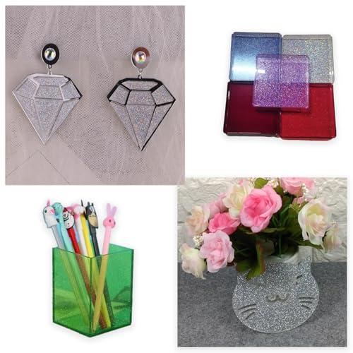 TOEPODOスティックキャンディーアクリルシートセット半透明フラッシュカラーアクリルシート1/8厚アクリル有機ガラスシートDIYホーム装飾フェ |  | 05