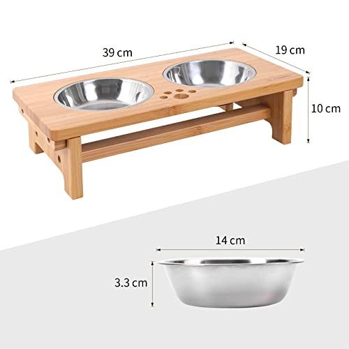 良木工房YOSHIKI 愛犬・愛猫の食生活を快適に〜 竹製 ペット用食器台 犬 餌台 犬用 猫用 食器台 犬猫えさ入れ ごはん皿 水入れ フード |  | 05