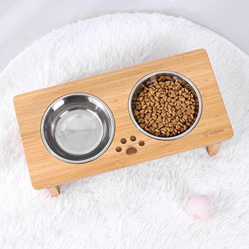 良木工房YOSHIKI 愛犬・愛猫の食生活を快適に〜 竹製 ペット用食器台 犬 餌台 犬用 猫用 食器台 犬猫えさ入れ ごはん皿 水入れ フード |  | 06